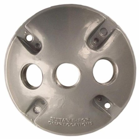 SWIVEL 4 In. Round Weatherproof Covers - Three Hole 0.5 In. Gray SW389835